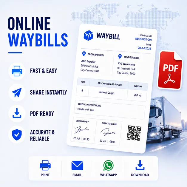 One Click Online Waybills with worxTMS worxTMS - Online Waybills